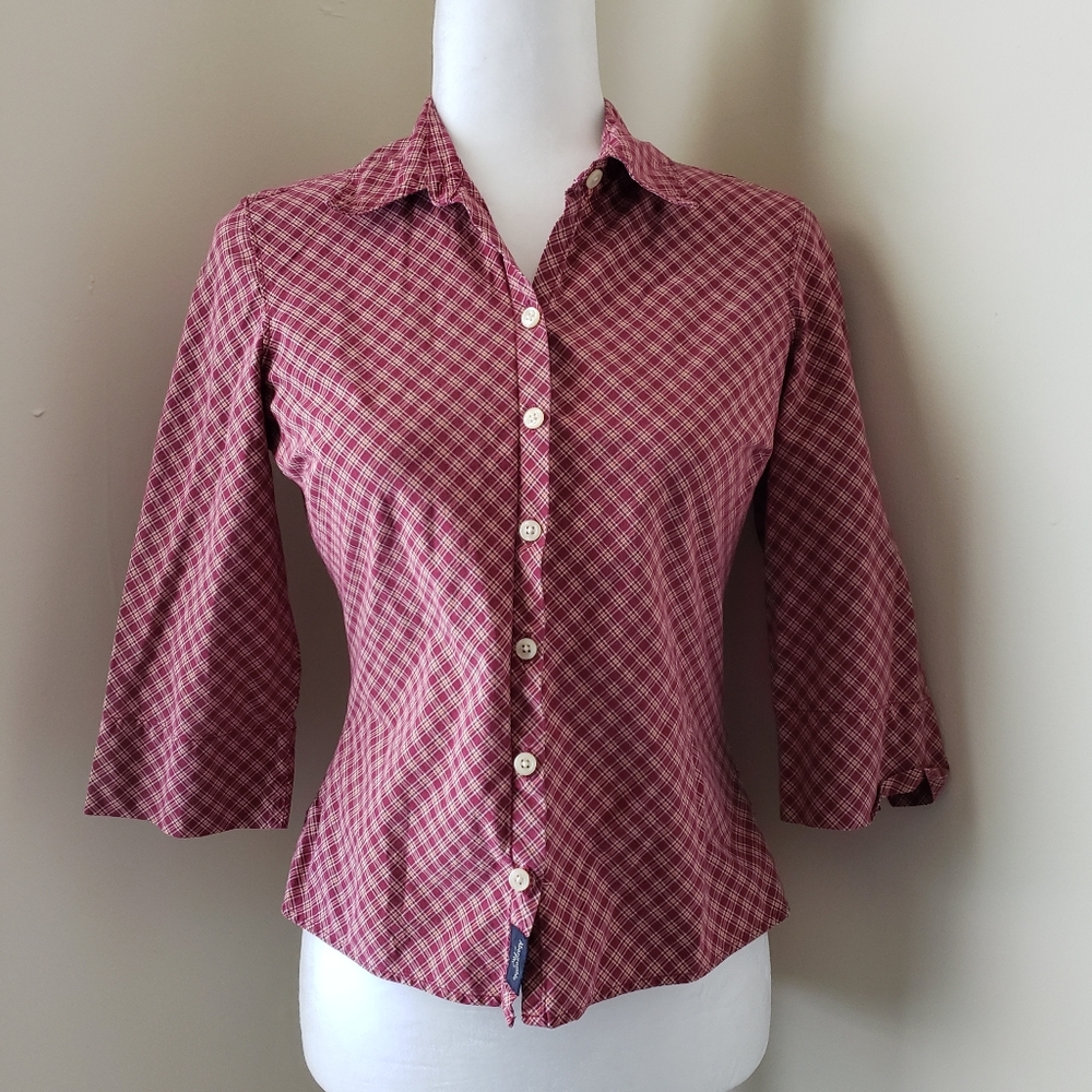 Abercrombie & Fitch button blouse red plaid